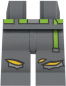 Preview: LEGO® Minifiguren Beine in Dark Bluish Gray mit grünem Gürtel und Used-Look