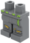 Preview: LEGO® Minifiguren Beine in Dark Bluish Gray mit grünem Gürtel und Used-Look ISO
