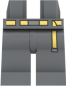 Preview: LEGO® Minifiguren Beine in Dark Bluish Gray mit hellgelbem Gürtel