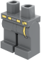Preview: LEGO® Minifiguren Beine in Dark Bluish Gray mit hellgelbem Gürtel ISO