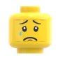 Preview: LEGO® Kopf Doppelgesicht mit traurigem Gesicht und Träne