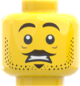 Preview: LEGO® Kopf Doppelgesicht ernst mit Schnurrbart und Bartstoppeln