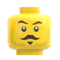 Preview: LEGO® Kopf Doppelgesicht ängstlich mit Schnurrbart und Bartstoppeln