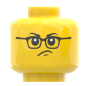 Preview: LEGO® Kopf mit Brille – verärgert & grimmig