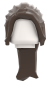 Preview: LEGO® Langhaar-Frisur mit seitlichem Pony in Dark Brown Vorderseite