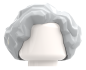 Preview: LEGO® Haare in Light Bluish Gray mit kurzer lockiger Frisur Vorderansicht