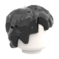 Preview: LEGO® schwarze Kurzhaar-Frisur mit seitlichem Pony Seitenansicht