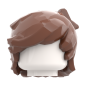 Preview: LEGO® Langhaar-Frisur mit seitlichem Pony in Reddish Brown Vorderseite