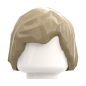 Preview: LEGO® Langhaar-Frisur mit seitlichem Pony in Tan Vorderseite