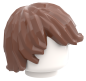 Preview: LEGO® Kurzhaar-Frisur in Reddish Brown mit seitlichem Pony Seitenansicht