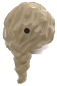 Preview: LEGO® Haare in Tan mit langem geflochtenem Zopf Rückansicht