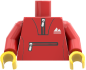 Preview: LEGO® Minifiguren Torso mit rotem Trainingsanzug vorn