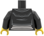 Preview: LEGO® Minifiguren Torso mit schwarzer Lederjacke und gestreiftem Shirt hinten