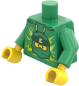 Preview: LEGO® Minifiguren Torso mit grünem Hoodie und Ninja-Motiv ISO