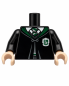 Preview: LEGO® Oberkörper schwarze Robe mit grünem Wappen Vorderseite