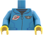 Preview: LEGO® Minifiguren Torso mit blauer Space-Jacke, Reißverschluss und Weltraum-Abzeichen vorn