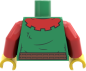 Preview: LEGO® Forestman Minifiguren Torso mit grünem Hemd, rotem Kragen und Gürtel hinten