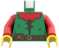 Preview: LEGO® Forestman Minifiguren Torso mit grünem Hemd, rotem Kragen und Gürtel vorn