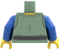 Preview: LEGO® Minifiguren Torso mit hellgrünem Schnürhemd, Gürtel und Beutel hinten