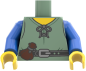 Preview: LEGO® Minifiguren Torso mit hellgrünem Schnürhemd, Gürtel und Beutel vorn