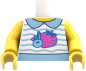 Preview: LEGO® Minifiguren Torso mit gestreiftem Shirt und Erdbeermuster vorn