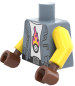 Preview: LEGO® Minifiguren Torso mit grauer Weste und Flammen-Motiv ISO
