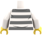 Preview: LEGO® Minifiguren Torso mit weiß-grau gestreiftem Pullover hinten