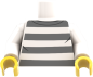 Preview: LEGO® Minifiguren Torso mit weiß-grau gestreiftem Pullover vorn