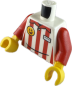 Preview: LEGO® Minifiguren Torso rot-weiß gestreiftes Hemd mit Namensschild ISO