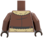 Preview: LEGO® Minifiguren Torso mit brauner Fliegerjacke und Fellkragen hinten