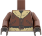 Preview: LEGO® Minifiguren Torso mit brauner Fliegerjacke und Fellkragen vorn