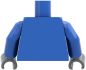 Preview: LEGO® Minifiguren Torso mit orangefarbener Latzhose und blauem Pullover hinten