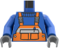Preview: LEGO® Minifiguren Torso mit orangefarbener Latzhose und blauem Pullover vorn