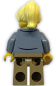 Preview: LEGO Minifigur Frau mit hellblauer Jacke und blonden Haaren Rückansicht