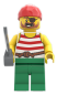 Preview: LEGO Pirat Vorderansicht – Crew Figur für Piratenschiff und Insel