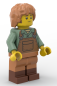 Preview: LEGO® Mittelalterliche Dame bdp352 – Schrägansicht mit rosa Frisur und elegantem Kleid