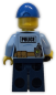 Preview: LEGO Minifigur Polizist mit Polizeiuniform und Funkgerät Rückansicht