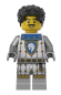 Preview: LEGO® Pferderitter bdp356 – Vorderansicht mit blauem Pferdewappen und schwarzen Locken