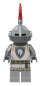Preview: LEGO® Pferderitter cas590 mit silbernem Helm und rotem Federbusch – Vorderansicht