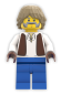 Preview: LEGO® Schmied Minifigur mit grauem Bart und brauner Weste – Vorderansicht