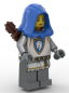 Preview: LEGO® Pferderitter Bogenschützin cas595 – Schrägansicht mit blauer Kapuze