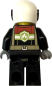 Preview: Feuerwehrfrau Minifigur mit Feuerwehr-Emblem Rückansicht