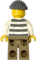 Preview: Gefangener Minifigur mit Streifenmuster Rückansicht