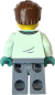 Preview: LEGO Arzt Minifigur mintfarbene Klinikbekleidung Rückansicht