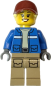 Preview: LEGO Tierretter Minifigur mit blauer Rescue-Jacke und roter Cap Vorderansicht