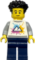 Preview: LEGO Junge mit weißem Shirt und Farbklecks-Motiv Vorderseite