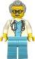 Preview: LEGO City Chefarzt Minifigur mit Brille und grauer Frisur Vorderansicht