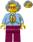 Preview: LEGO Oma mit roter Brille und hellblauer Jacke Vorderseite