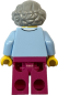 Preview: LEGO Oma Rückseite mit grauen Haaren und pinker Hose Rückansicht