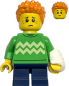 Preview: LEGO Junge mit Armverband und grünem Pullover Vorderseite